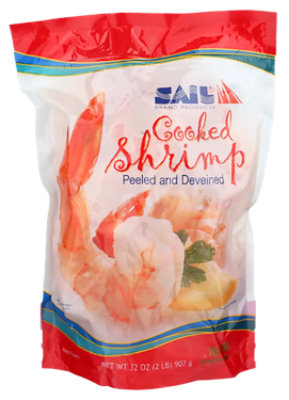Shrimp Cooked 16-20 Count Peeled & Deveined Tail On - 2 Lb - Image 1