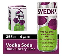 SVEDKA Black Cherry Lime Vodka Soda Ready to Drink Cocktail 8.0% ABV In Cans - 4-12 Fl. Oz.