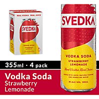 SVEDKA Strawberry Lemonade Vodka Soda Ready to Drink Cocktail 8.0% ABV Cans - 355 Ml - Image 1