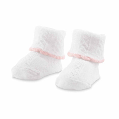 Mud Pie Pink Trim Cable Knit Socks - Each - Image 1
