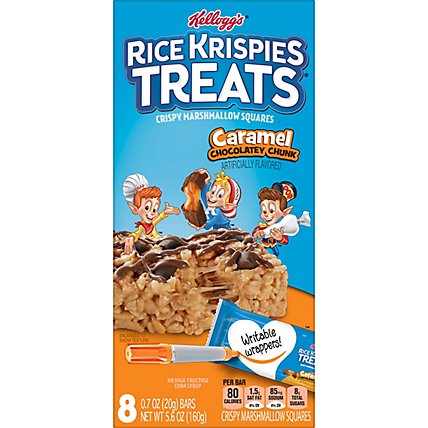 Rice Krispies Treats Marshmallow Snack Bars Caramel Chocolatey Chunk 8 Count - 5.6 Oz  - Image 1
