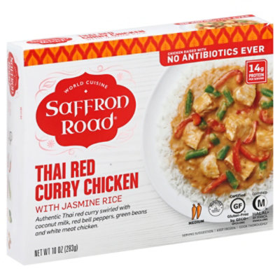 Saffron Road Frozen Entree Halal Thai Red Curry Chicken Medium Heat - 10 Oz