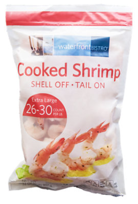 Water Front Bistro Shrimp Cooked 26-30 Count Tail On Frozen - 2 Lb - Image 1