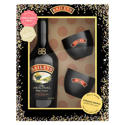 Baileys Original Irish Cream Liqueur Bottle with Two Ceramic Bowls - 750 Ml - Image 1