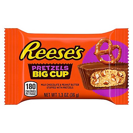Reeses Milk Chocolate Peanut Butter Big Cup Stuffed With Pretzels Standard - Each - Image 1