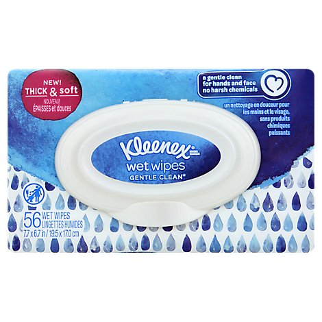 Kleenex Gentle Clean Wet Wipes W/Fliptop - 56 Count
