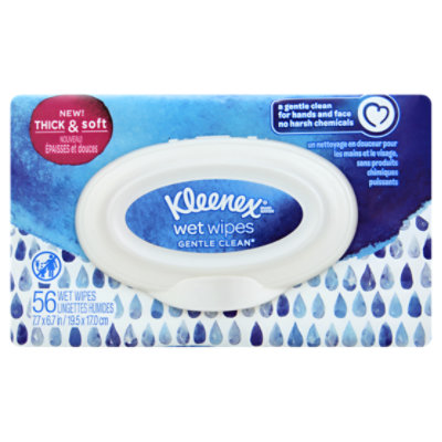 Kleenex Gentle Clean Wet Wipes W/Fliptop - 56 Count