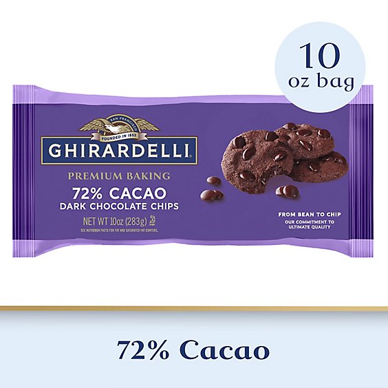 Ghirardelli 72% Cacao Dark Chocolate Premium Baking Chips - 10 Oz
