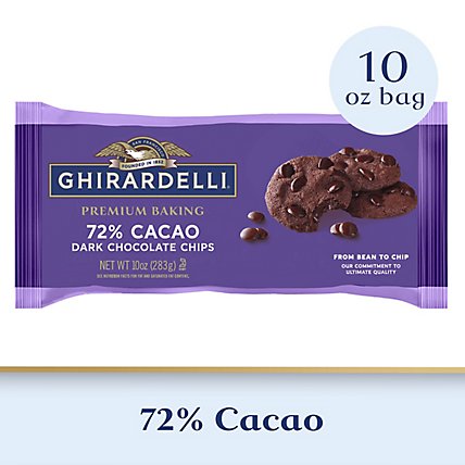 Ghirardelli 72% Cacao Dark Chocolate Premium Baking Chips - 10 Oz - Image 1