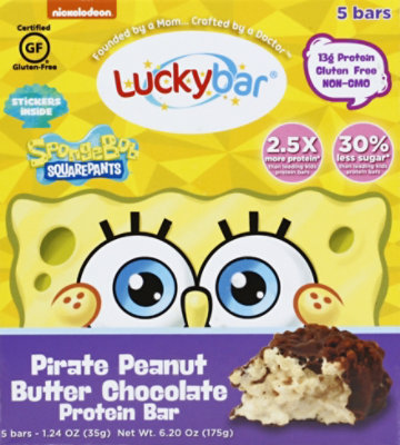 Luckybar Spongebob Pirate Peanut Butter Protein Bar - 5-1.24 Oz - Image 2