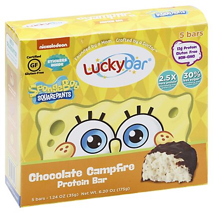Luckybar Spongebob Campfire Chocolate Protein Bar - 5-1.24 Oz - Image 1