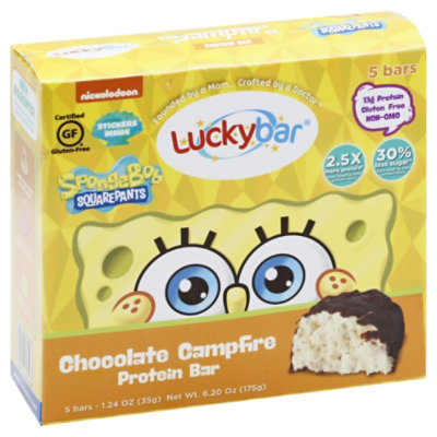 Luckybar Spongebob Campfire Chocolate Protein Bar - 5-1.24 Oz - Image 1