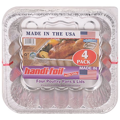 Handi Foil Poultry Pans W Lids - 4 Count