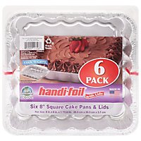 Handi Foil Square Cake Pan With Lid - 6 Count - Image 2
