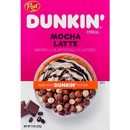 Post Dunkin Mocha Latte Breakfast Cereal Made with Dunkin Coffee - 11 Oz - Image 2