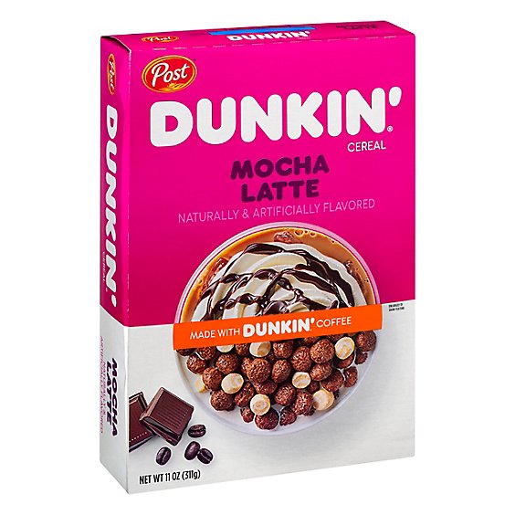 Post Dunkin Mocha Latte Breakfast Cereal Made with Dunkin Coffee - 11 Oz