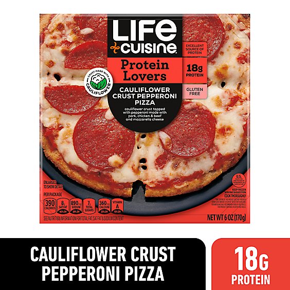 Life Cuisine Protein Lovers Cauliflower Crust Pepperoni Gluten Free Frozen Pizza - 6 Oz