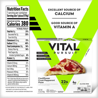 Vital Pursuit High Protein Cauliflower Crust Pepperoni Pizza - 6.3 Oz - Image 4
