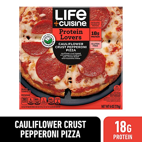 Life Cuisine Single Serve Cauliflower Pepperoni Pizza Box - 6 Oz