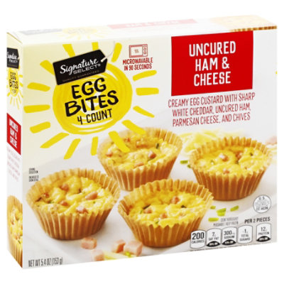 Signature Select Egg Bites Uncured Ham & Cheese - 5.4 Oz