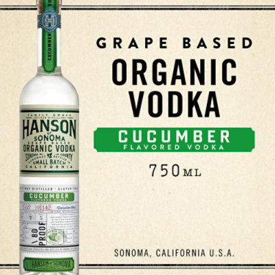 Hanson of Sonoma Family Made Organic Cucumber Grape Based Vodka Alcohol Bottle - 750 Ml - Image 1