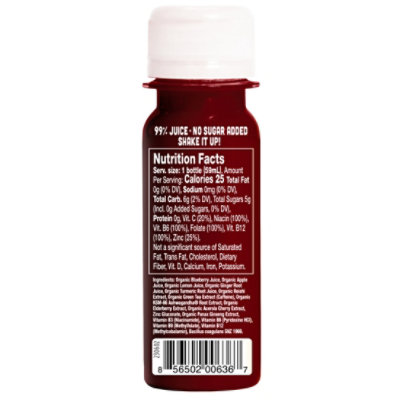 Vive Organic Energy + Immunity Blueberry Ginger Wellness Shot With 75 mg Caffeine - 2 Fl. Oz. - Image 3