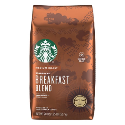 Starbucks Breakfast Blend Coffee Bean Whole - 20 Count - Pavilions