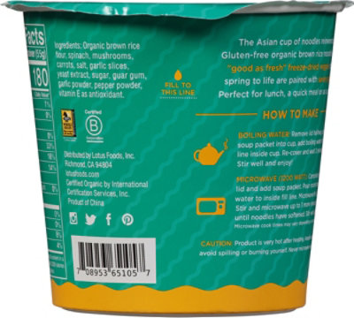 Lotus Foods Ramen Soup Cup Rice Grlc - 1.94 Oz - Image 5