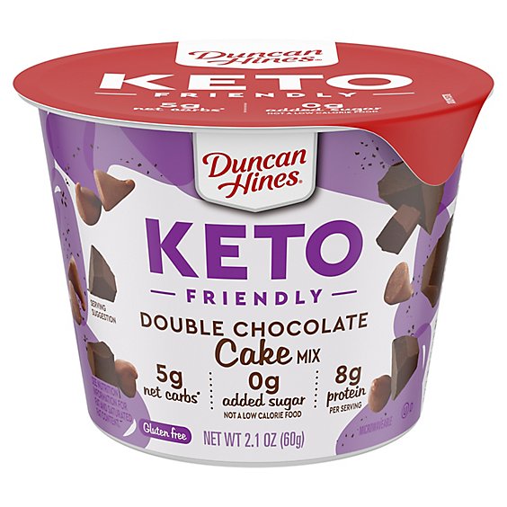Duncan Hines Keto Friendly Gluten Free No Sugar Added Double Chocolate Cake Mix - 2.1 Oz