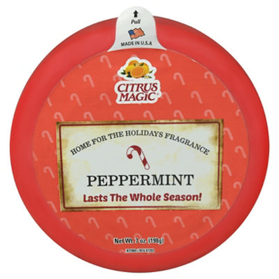 Citrus Magic Air Freshener Solid Odor Absorbing Holiday Peppermint - 7 Oz