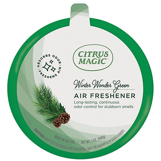 Citrus Magic Air Freshener Solid Odor Absorbing Holiday Evergreen - 7 Oz