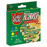 Cake Mate Writing Icing Christmas Colors - 4-0.68 Oz - Image 1