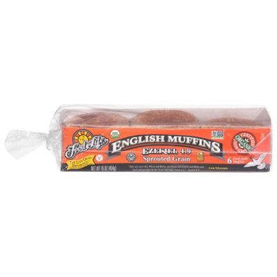 Food For Life English Muffins Flourless Sprouted Whole Grains 6 Count - 16 Oz