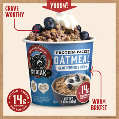 Kodiak Blueberries & Cream Oatmeal Power Cup - 2.12 Oz - Image 5