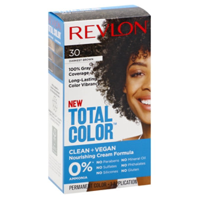 Revlon Total Color Hair Color Permanent Darkest Brown - Each - Image 1