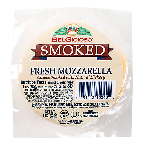 BelGioioso Fresh Mozzarella Cheese Smoked with Natural Hickory Ball - 8 Oz