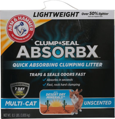 ARM & HAMMER Clump Seal Absorbx Unscented Clumping Litter Multicat - 8.5 Lb - Image 2