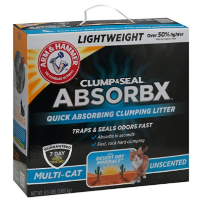 ARM & HAMMER Clump Seal Absorbx Unscented Clumping Litter Multicat - 8.5 Lb