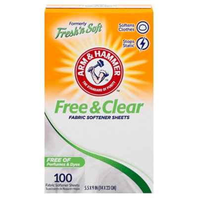 ARM & HAMMER Fabric Softener Sheets Free Of Perfumes And Dyes - 100 Count - Image 3