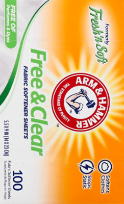 ARM & HAMMER Fabric Softener Sheets Free Of Perfumes And Dyes - 100 Count - Image 5