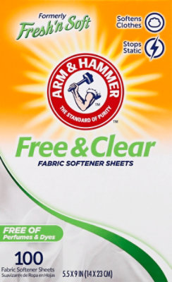 ARM & HAMMER Fabric Softener Sheets Free Of Perfumes And Dyes - 100 Count - Image 2