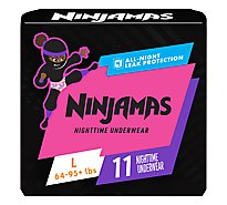 Ninjamas Nighttime Bedwetting Girl Size L Underwear - 11 Count