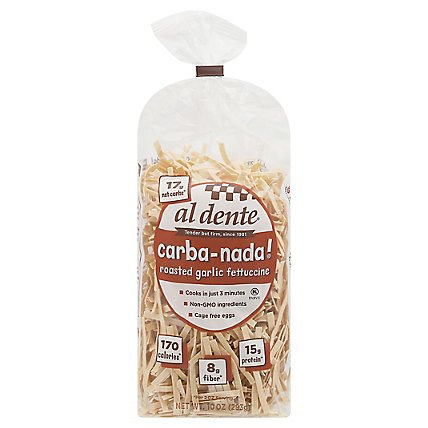Al Dente Carba Nada Pasta Fettuccine Roasted Garlic - 10 Oz - Image 1