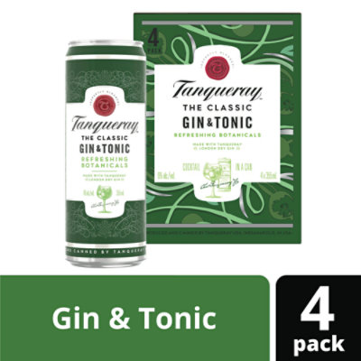 Tanqueray London Dry Gin & Tonic - 4-12 Fl. Oz. - Image 1