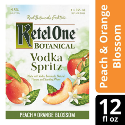 Ketel One Botanical Peach and Orange Blossom Vodka Spritz - 4-12 Fl. Oz. - Image 1