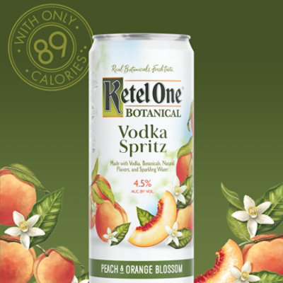 Ketel One Botanical Peach and Orange Blossom Vodka Spritz - 4-12 Fl. Oz. - Image 4