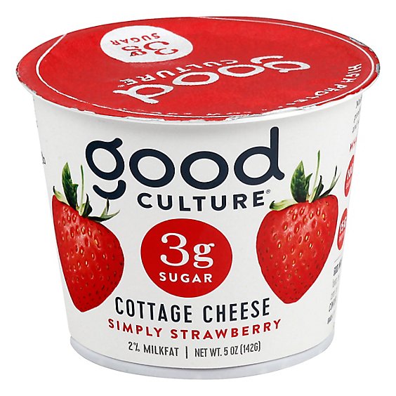 good culture 3g Sugar Cottage Cheese Simply Strawberry - 5 Oz