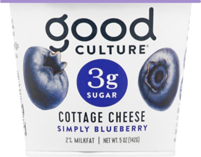 good culture 3g Sugar Cottage Cheese Simply Blueberry - 5 Oz - Image 2