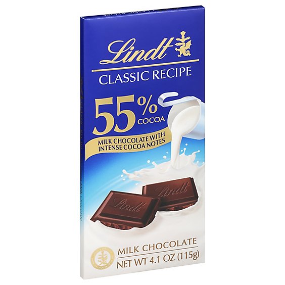 Lindt Classic Recipe Chocolate Bar Milk Chocolate 55% Cocoa - 4.1 Oz