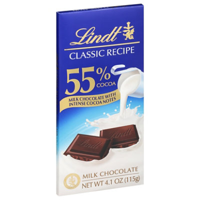 Lindt Classic Recipe Chocolate Bar Milk Chocolate 55% Cocoa - 4.1 Oz